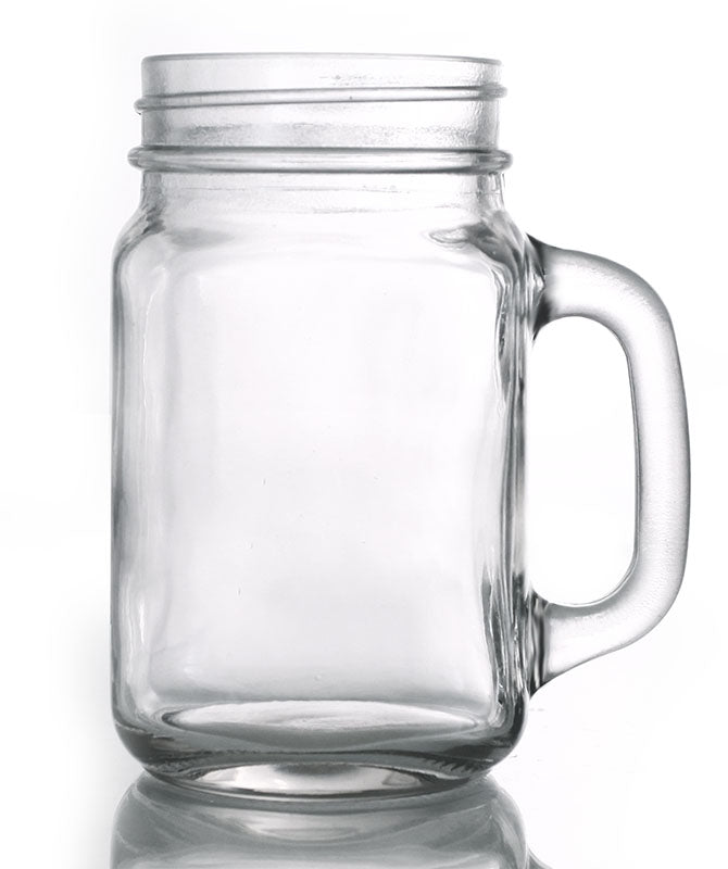 BarConic® 16 oz Mason Jar Glass Mug with Handle - Insulated Drinking Cup for Coffee, Tea, Smoothies - Perfect for Home, Office, Camping & Outdoor Use