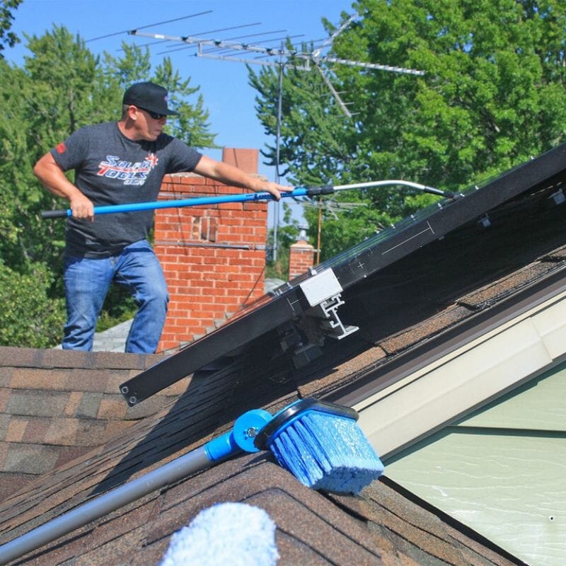 Best Solar Panel Cleaning Kit for Home & RV - Waterless Brush, Pole & Squeegee - Easy Maintenance for Maximum Efficiency (Outdoor Use)