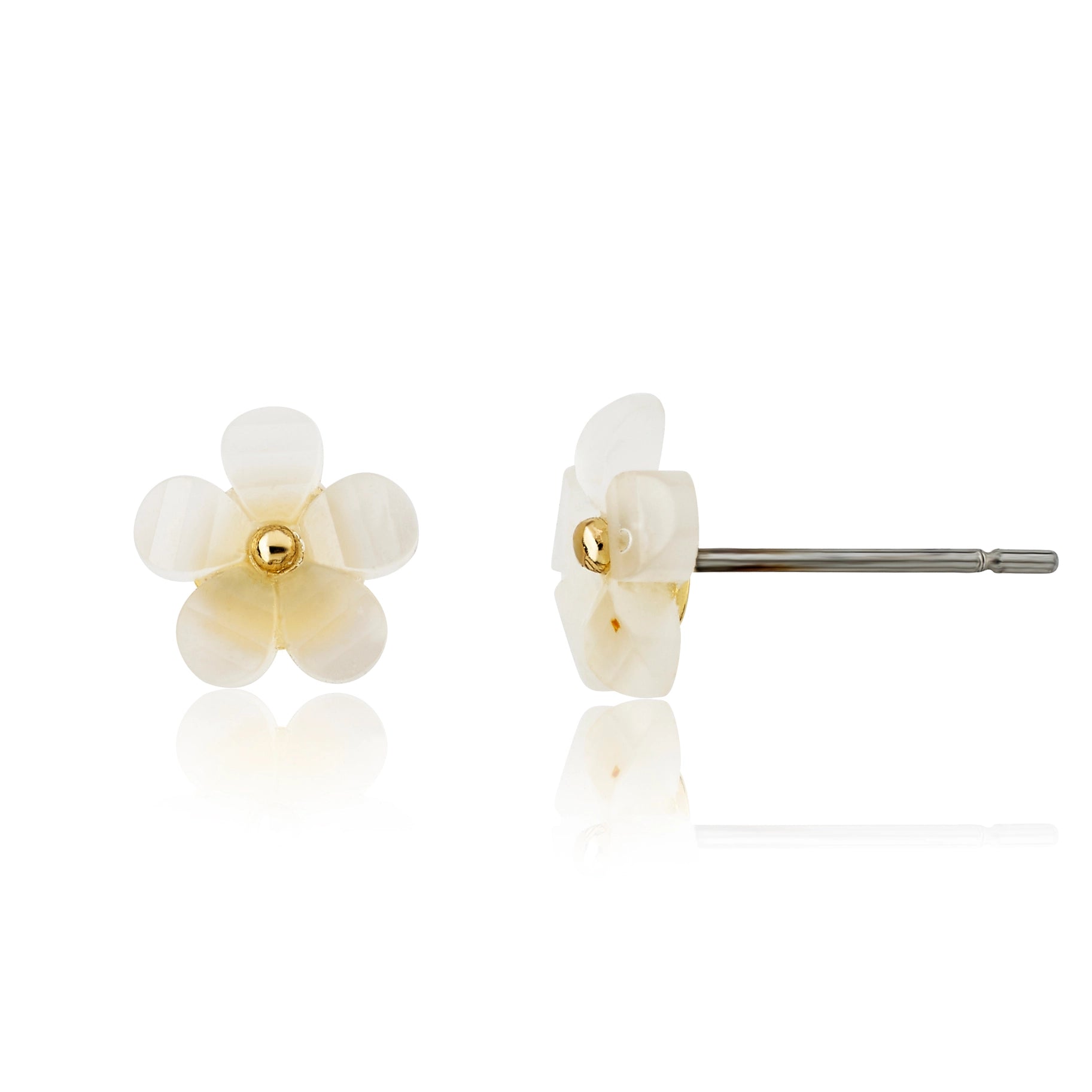 Little Miss Twin Stars Frosted Flower Small Stud Earrings - Cute Kawaii Jewelry for Girls, Women | Perfect for Everyday Wear, Gift Giving & Cosplay Accessories