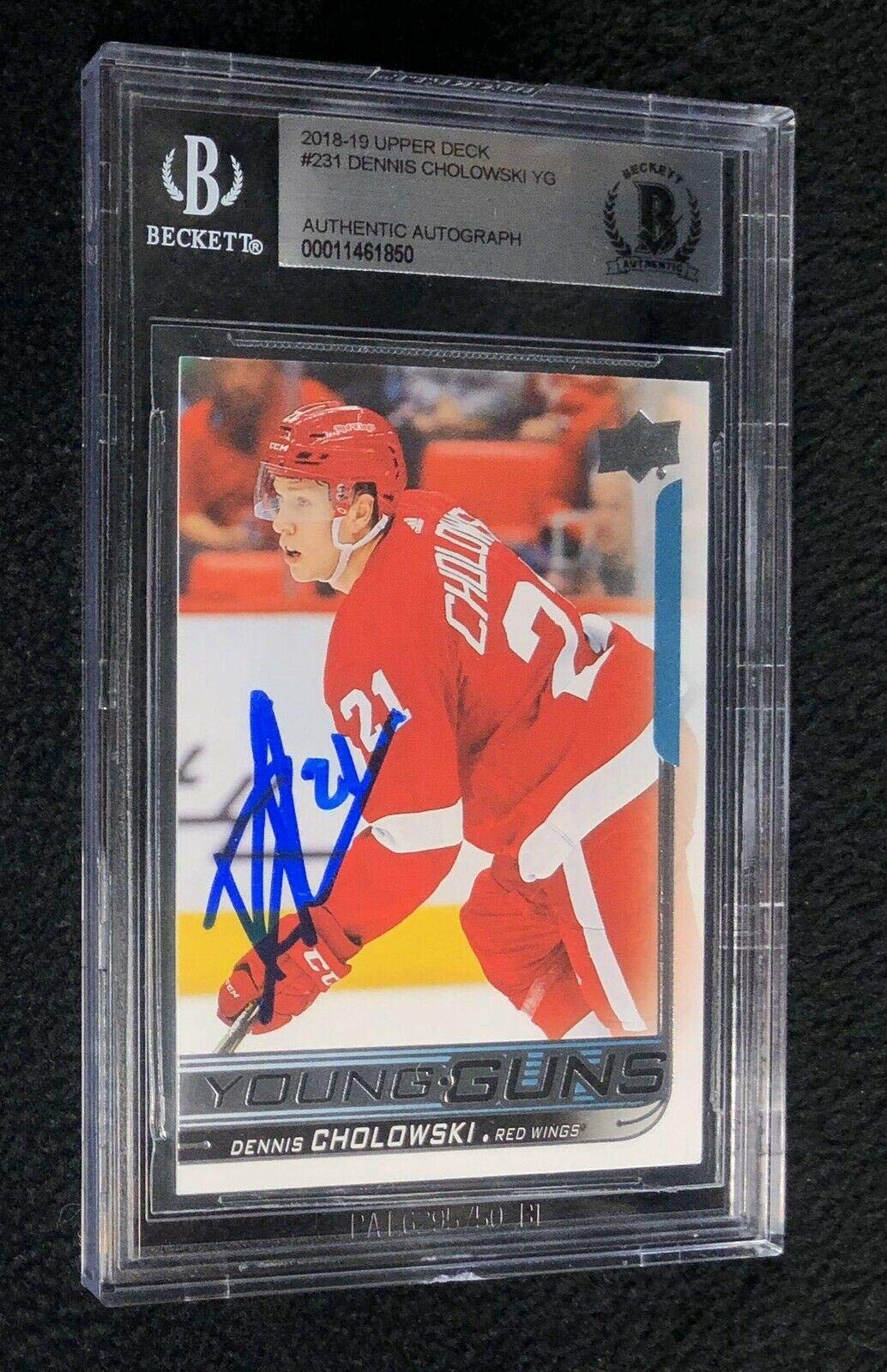 Dennis Cholowski Autographed 2018 Upper Deck Young Guns Rookie Card - PSA Graded Hockey Collectible for Seattle Kraken Fans - Perfect for Memorabilia Displays & Sports Collections