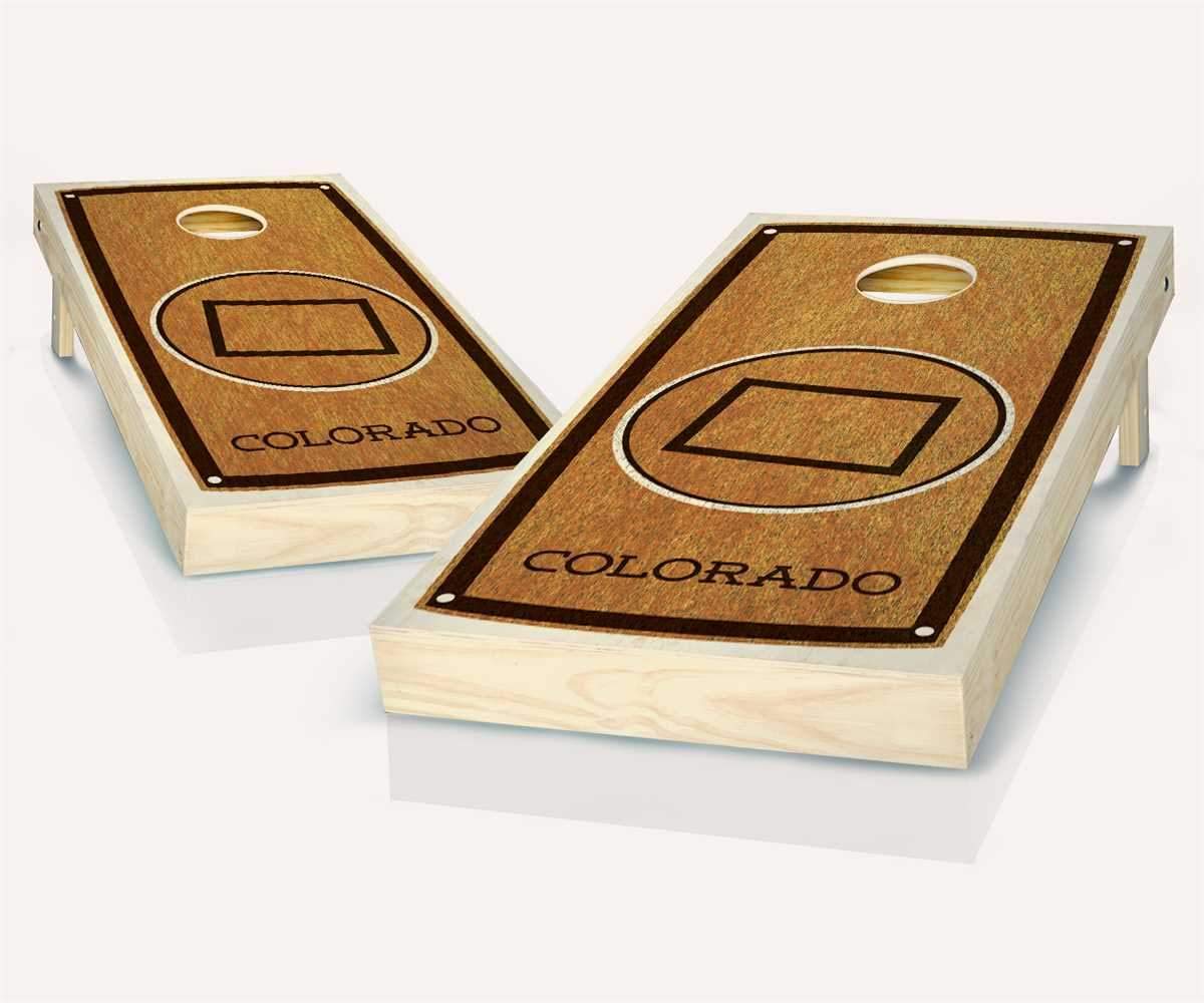 Skip's Garage Colorado State Themed Stained Cornhole Boards Set - 2 Boards & 8 Bags with Custom Accessories - Perfect for Backyard BBQs, Tailgating, and Outdoor Parties