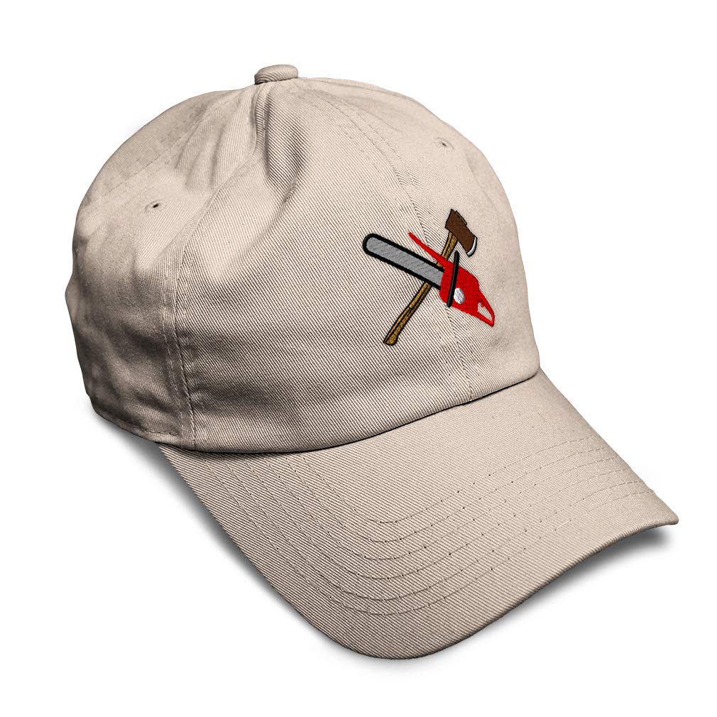 Speedy Pros Soft Baseball Cap - Lumberjack Chain Saw & Axe Embroidery Cotton Dad Hats for Men & Women | Perfect for Outdoor Work, Hiking & Casual Wear