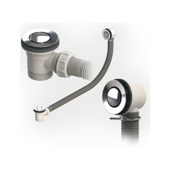 40mm Chrome Bath Pop Down Waste with Overflow - Durable & Stylish Drain for Bathtubs, Sinks & Showers - Perfect for Home Renovation & Bathroom Upgrades