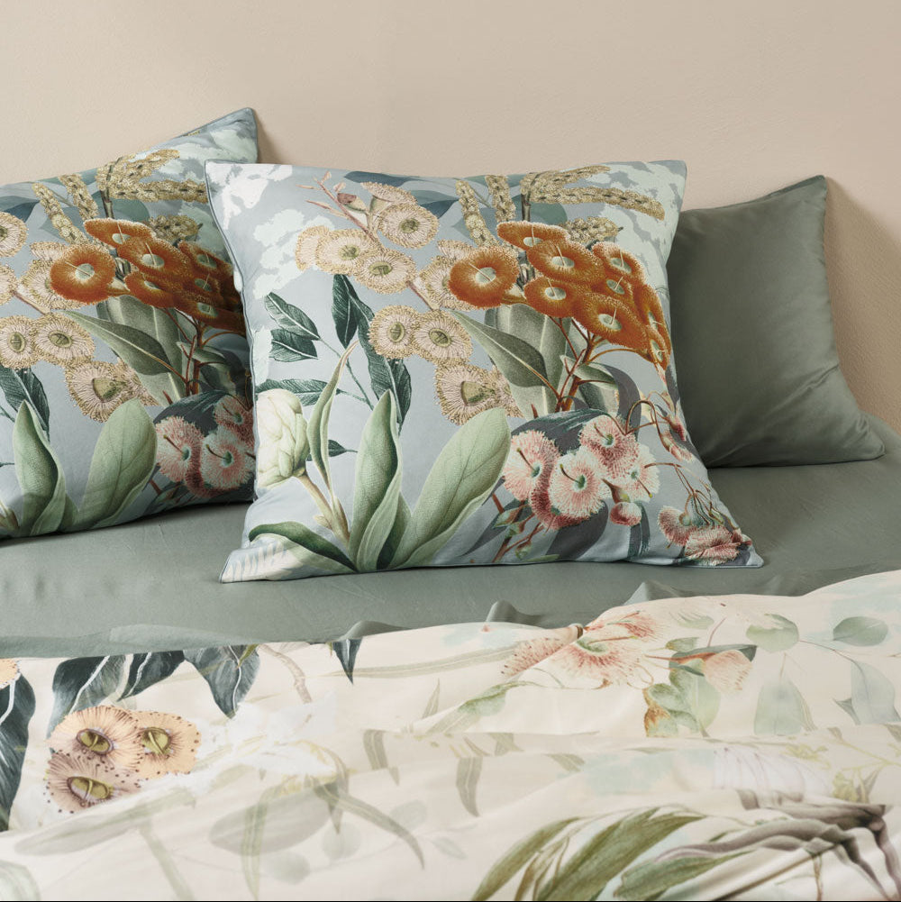 Premium Eucalyptus Garden European Pillowcase Set - 100% Linen House Luxury Bedding for Master Bedroom & Guest Room Decor
