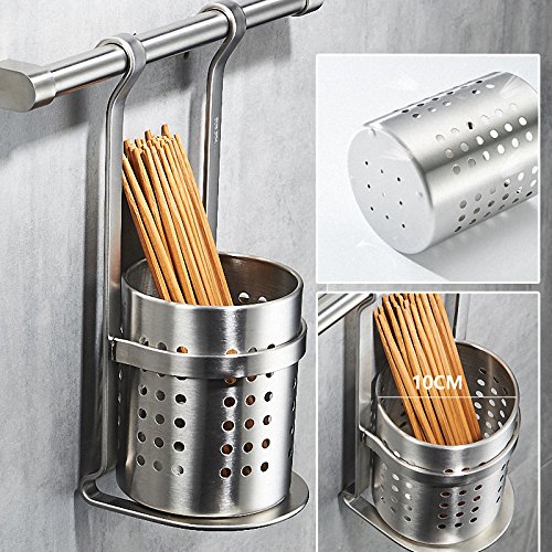 Premium 304 Stainless Steel Wall Mount Kitchen Rail Rack - Heavy Duty Dish Plate Bowl Cup & Pot Lid Organizer with Drying Storage Holder | Space Saving Kitchenware for Small Apartments & Modern Homes | Ships From China