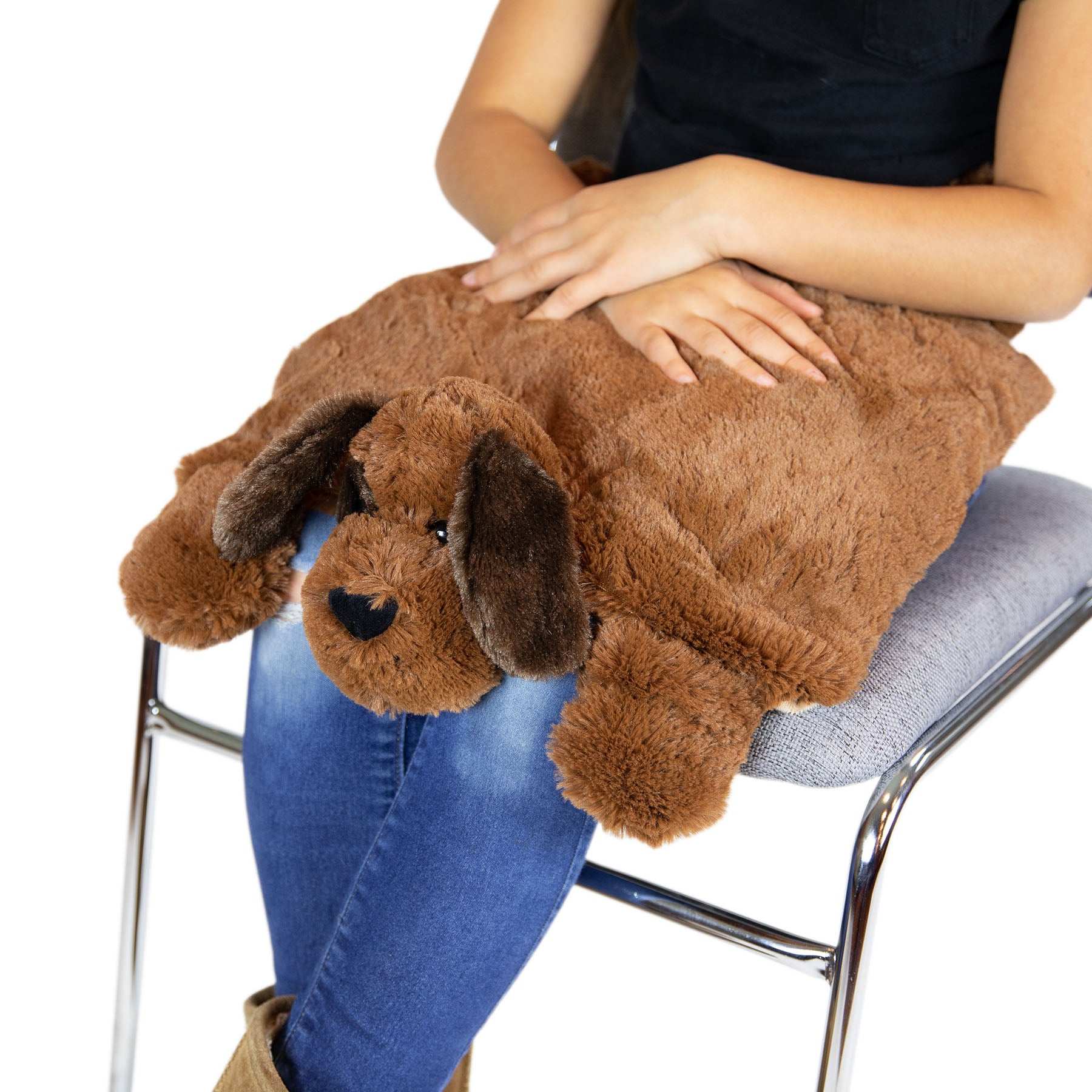 Weighted Sensory Bulldog Plush Toy - Bouncyband Happy Hugs for Anxiety Relief & Stress Reduction | Perfect for Kids, Autism Therapy & Emotional Support