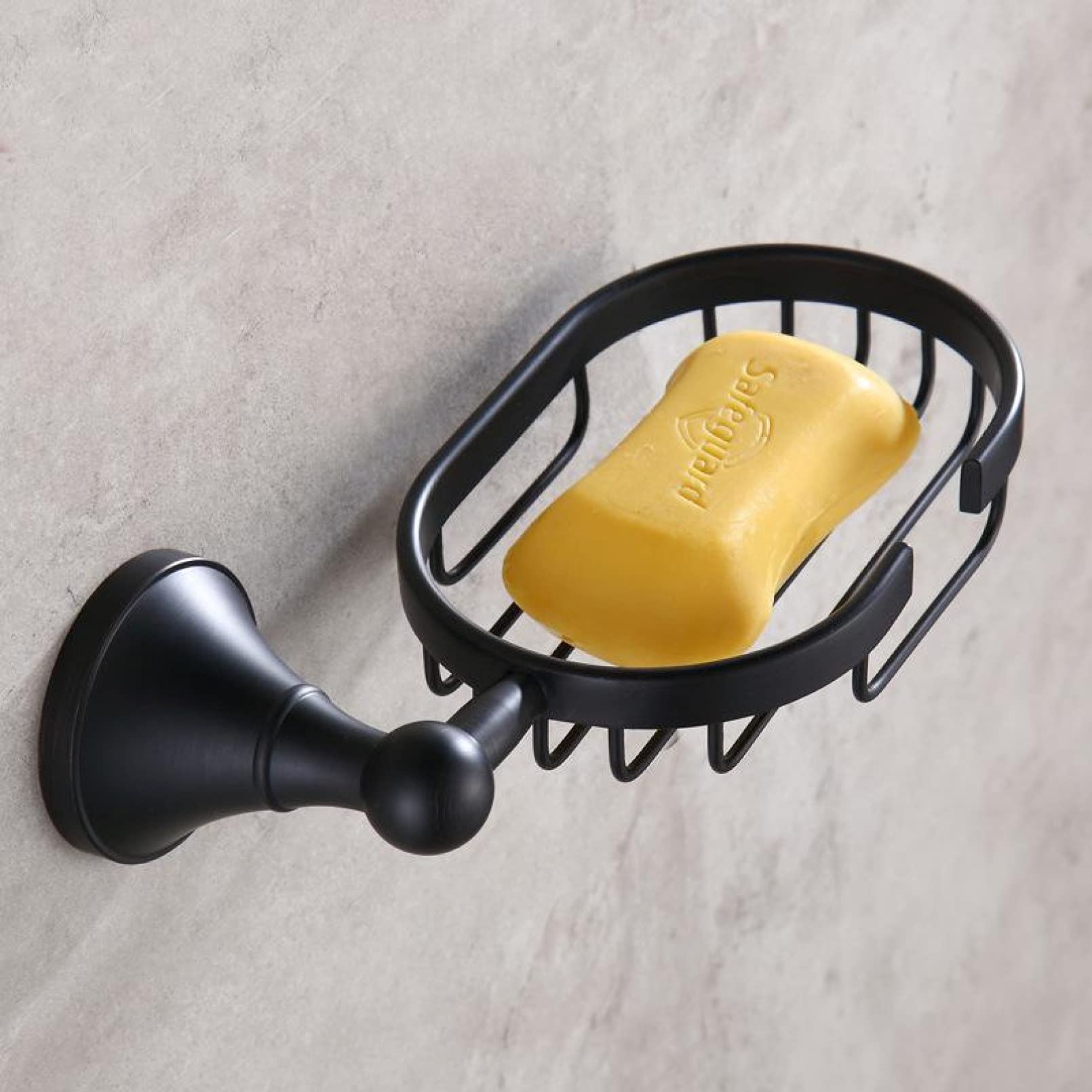 Antique Brass Shower Soap Holder - Solid Brass Soap Dish with Black Finish, Vintage Soap Tray for Bathroom Decor - Perfect for Farmhouse, Rustic, or Victorian Style Bathrooms