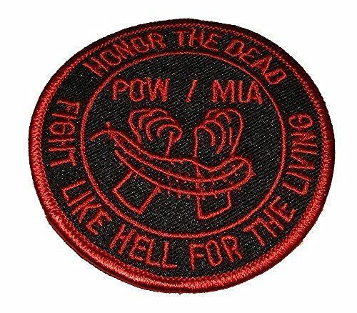 POW MIA Embroidered Patch - Military Honor Patch for Men & Women - Missing Prisoner of War Memorial Iron On Sew On Badge - Perfect for Jackets, Backpacks & Military Gear