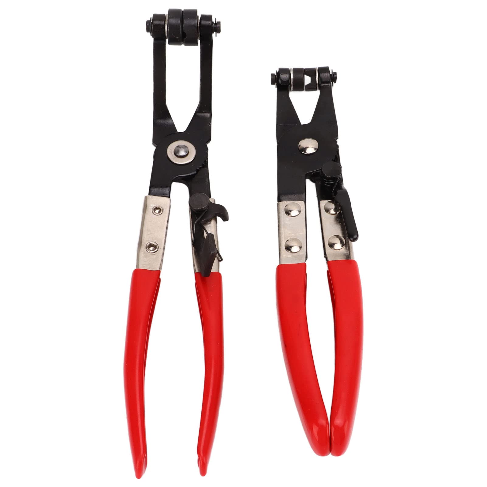 Angled Hose Clip Pliers - Easy Access Flat Band Hose Clamp Tool with Automatic Rebound & Rustproof Design for Fuel/Coolant Pipe Repair - Perfect for Automotive, Plumbing & HVAC Maintenance