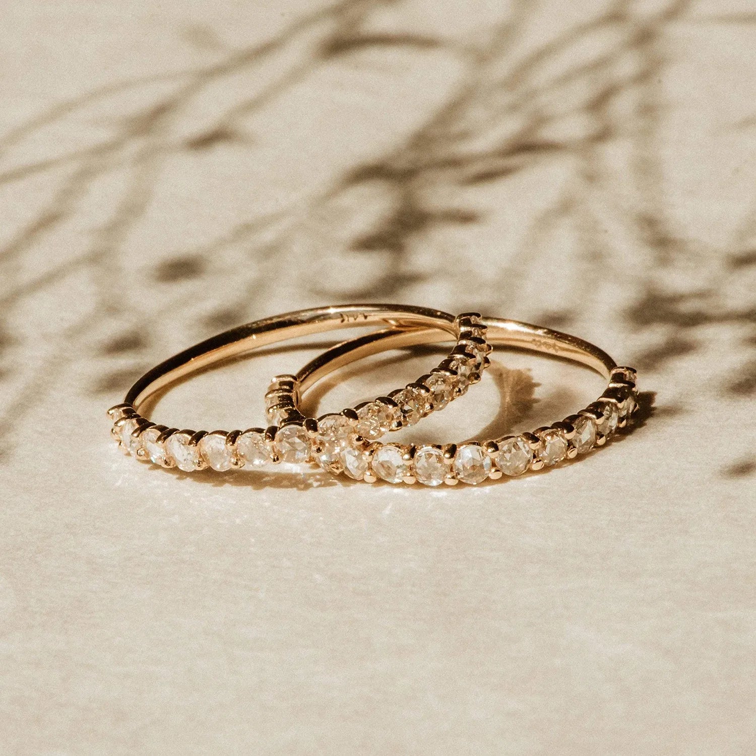 14K Yellow Gold Moonglade Ring with White Diamonds - Elegant Jewelry for Weddings, Anniversaries & Special Occasions