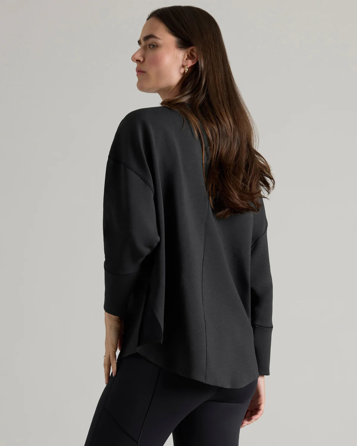 Rhone Women's Dreamglow Pullover Hoodie - Black Heather | Soft Fleece-Lined Sweatshirt for Yoga, Running & Lounge Wear