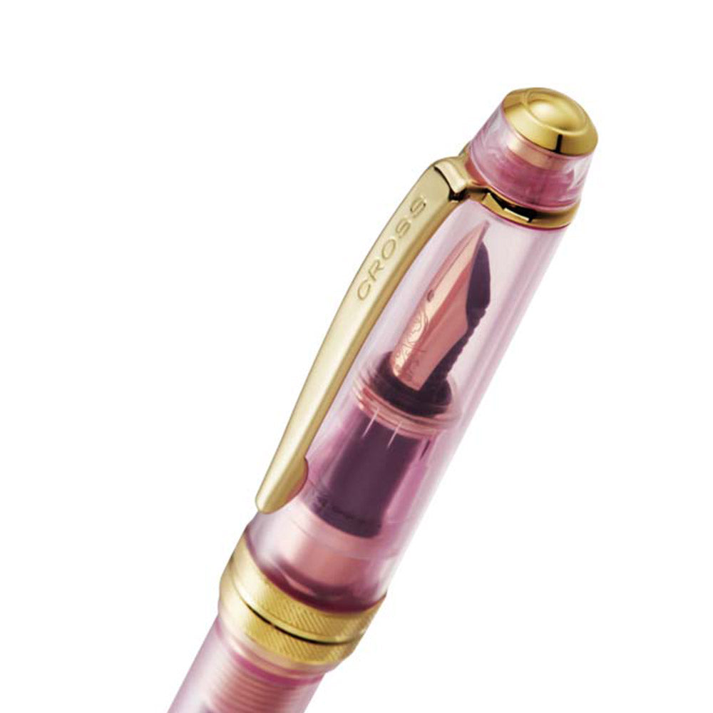 Cross Bailey Light Translucent Pink Sapphire Fountain Pen - Extra Fine Nib for Elegant Writing, Calligraphy & Gift Giving