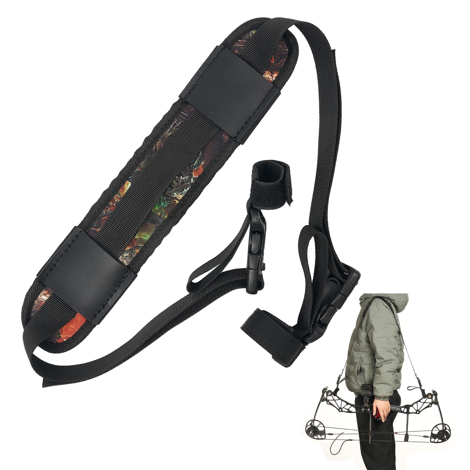 TOPARCHERY Compound Bow Sling - Adjustable Shoulder Strap for Hunting & Archery - Durable Carry Bag for Compound Bows - Perfect for Outdoor Hunting, Target Practice & Field Archery