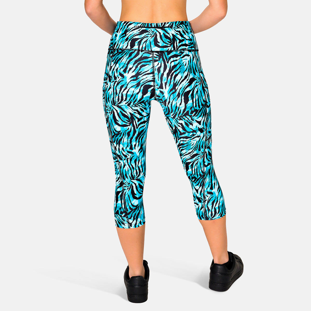 Tiger Mint Capri Pants - Women's High Waisted Yoga Pants for Workout, Lounge & Travel | Soft Stretchy Comfort
