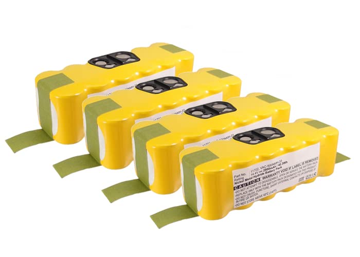Synergy Digital Replacement Vacuum Cleaner Batteries for iRobot Roomba 600 Series - Ni-MH 14.4V 3500mAh (4-Pack) | Long-Lasting Power for Efficient Robot Vacuum Cleaning | Perfect for Home, Office & Pet Hair Cleaning