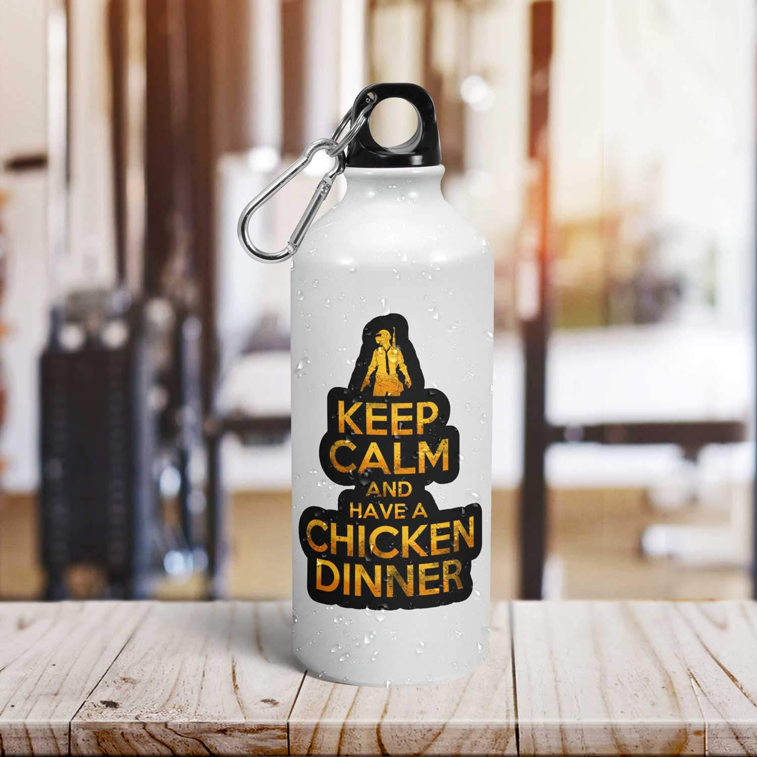 Tee Mafia® PUBG Keep Calm & Have A Chicken Dinner Water Bottle for Boys - 600ml Multi-Color Printed Sipper Bottle | Perfect for Gaming, School & Outdoor Activities