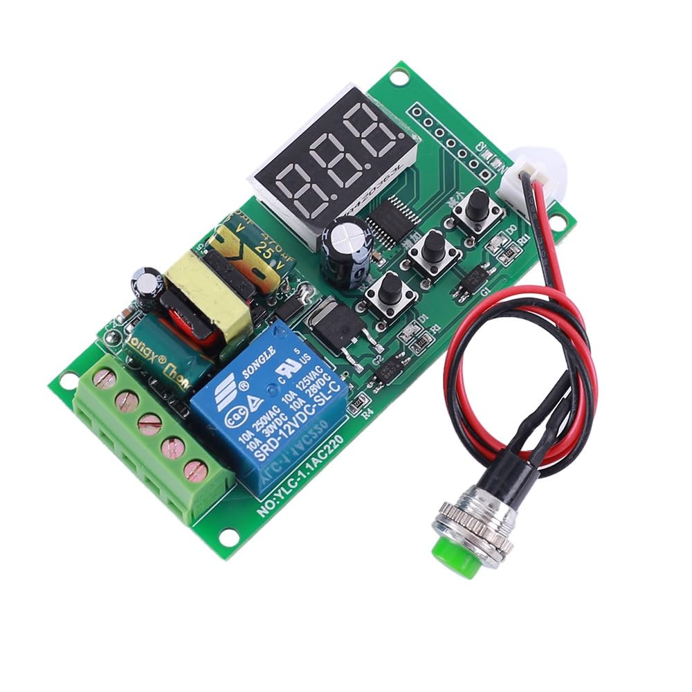 DONGKER YLC-1.1AC220 Timer Relay Switch Module - AC 85V-265V LED Display & Button Control for Home Automation, Industrial Equipment, and DIY Projects