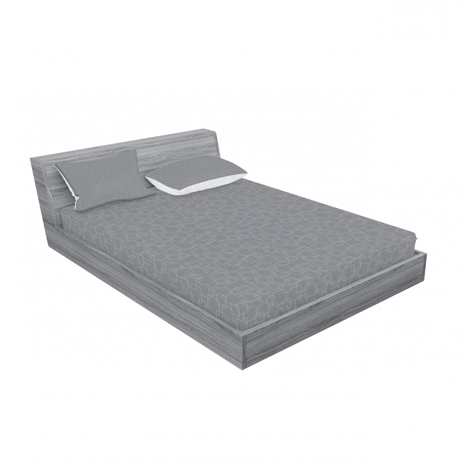 Ambesonne Geometric 2 Pack Fitted Sheet & Pillow Sham Set - Interlocking Tile Pattern, 4 Piece Bedding Set Includes 2 Twin XL Fitted Sheets & 4 Pillowcases in Pearl Taupe Grey | Modern Home Decor for Guest Rooms, Dorms & Vacation Rentals
