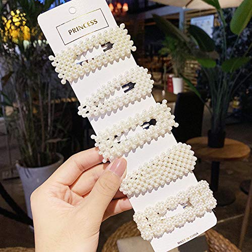 5Pcs Korean Style Pearl Hair Clips - Large Hair Barrettes for Women & Girls, Elegant Hair Styling Accessories for Weddings, Parties & Daily Use