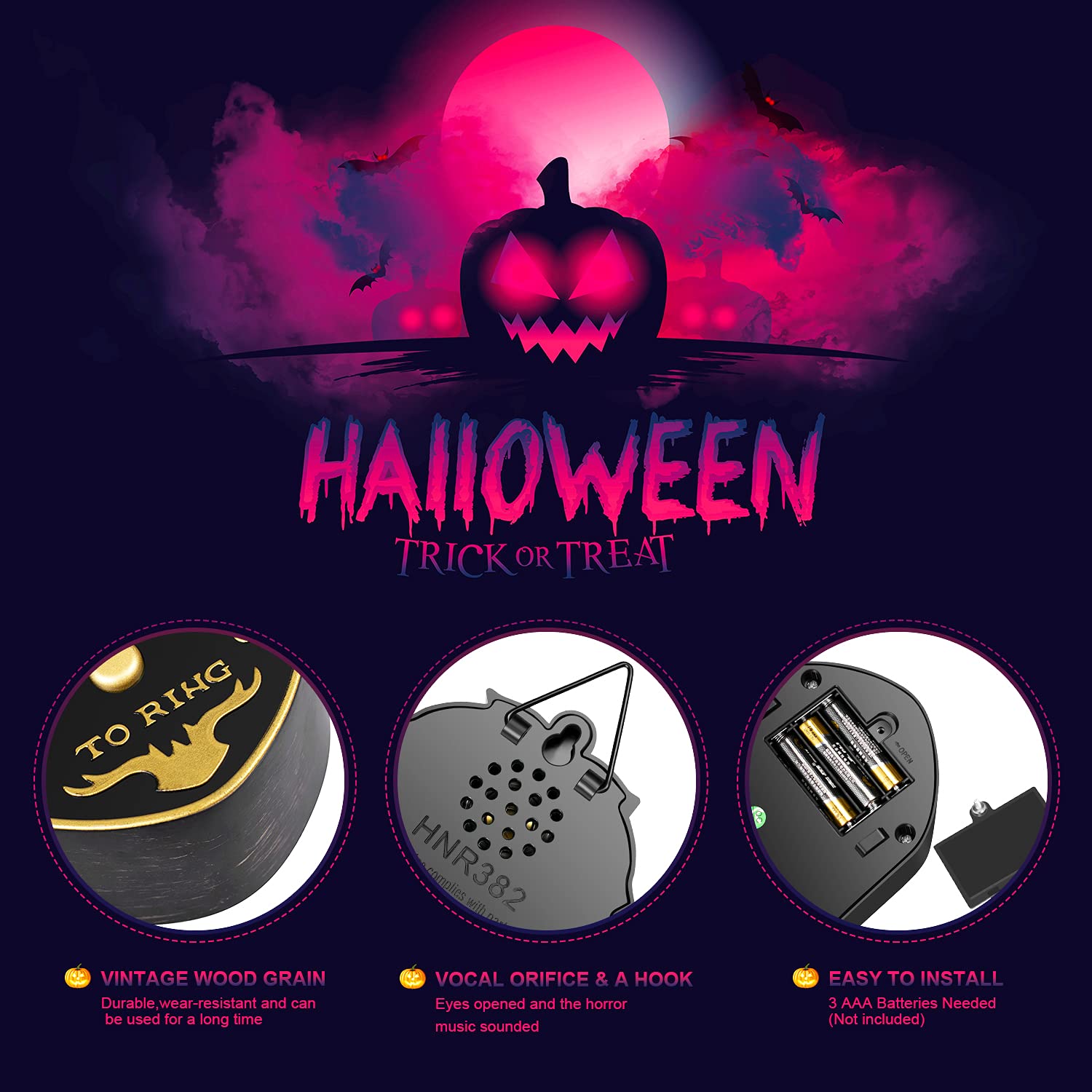 Halloween Animated Talking Eyeball Doorbell - Glowing Scary Outdoor Decor for Spooky Halloween Party, Haunted House & Trick-or-Treating