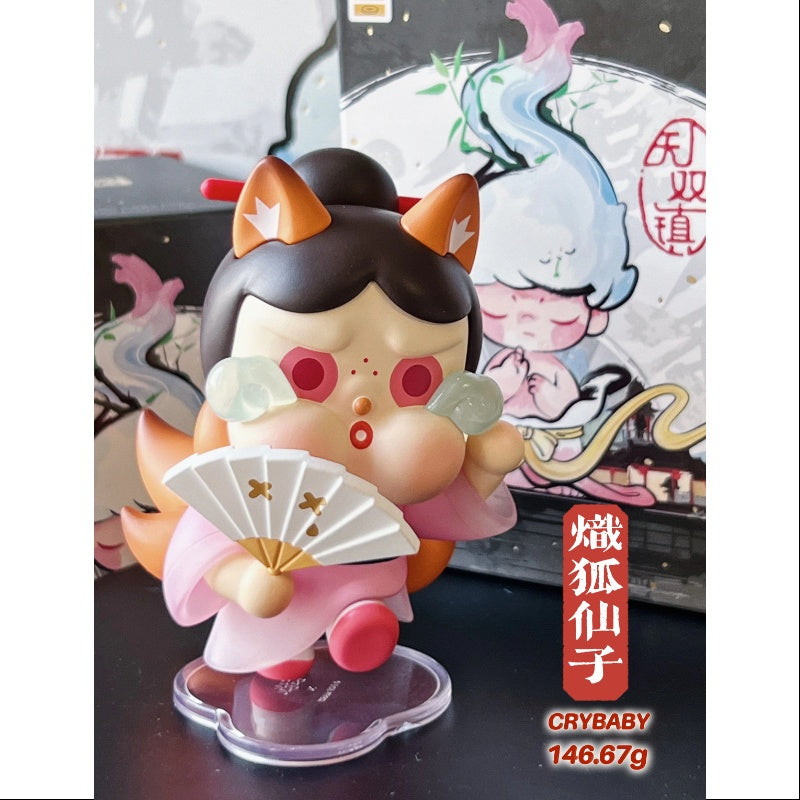 Limited Edition Crybaby Matchless Pop Mart 14th Anniversary Fox Spirit Collectible Figure - Perfect for Anime Fans, Gift Giving & Display Collections