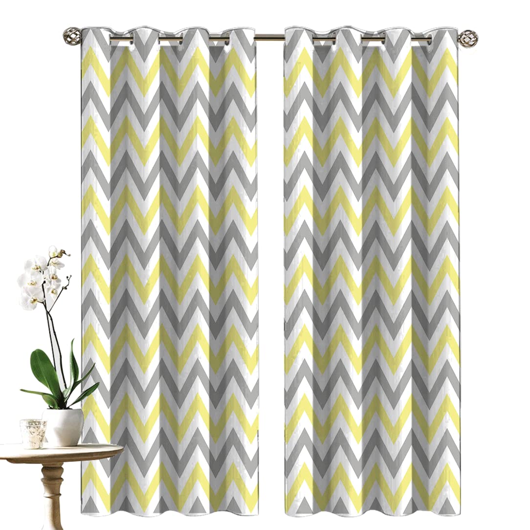 Printed Blackout Curtains for Bedroom & Living Room - Grommet Window Drapes 84x96 Inches, FHYDKB54D - Perfect for Light Blocking, Privacy & Home Decor