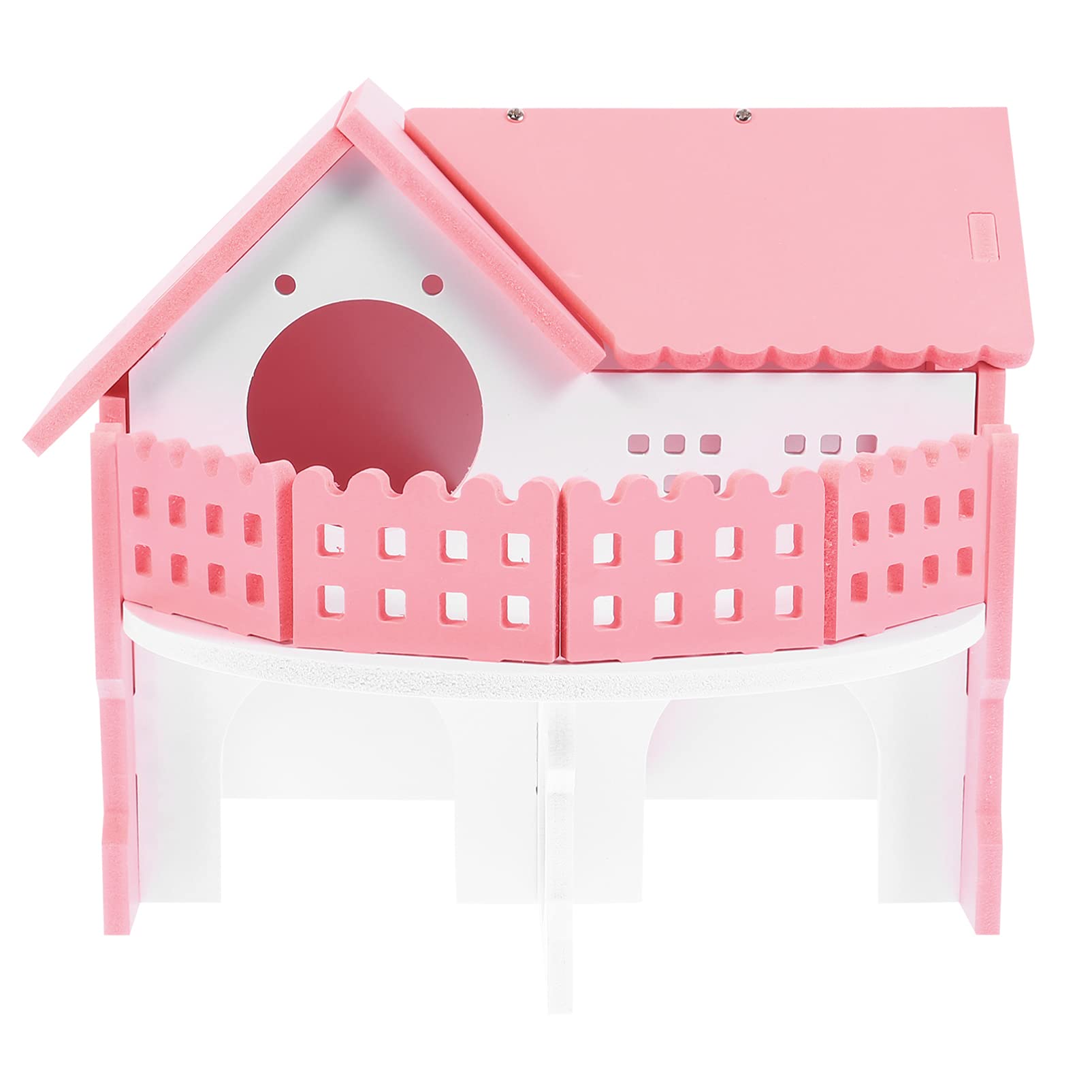 Balacoo 2-Story Hamster Hideout Hut & Chew Toy - Natural Wooden Small Animal House for Dwarf Hamsters, Gerbils, and Pet Rats - Perfect for Chewing, Playing, and Nesting - Ideal for Cage Accessories and Small Pet Enrichment Activities