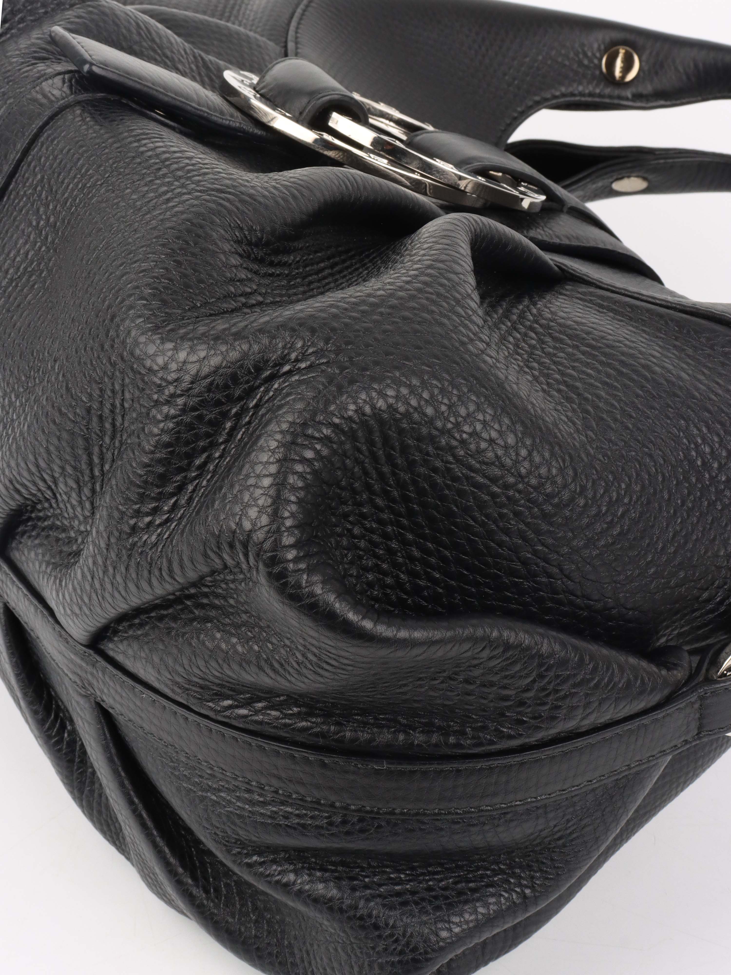 Bvlgari Black Leather Shoulder Bag with Handles - Luxury Designer Handbag for Women, Perfect for Work, Travel & Evening Events