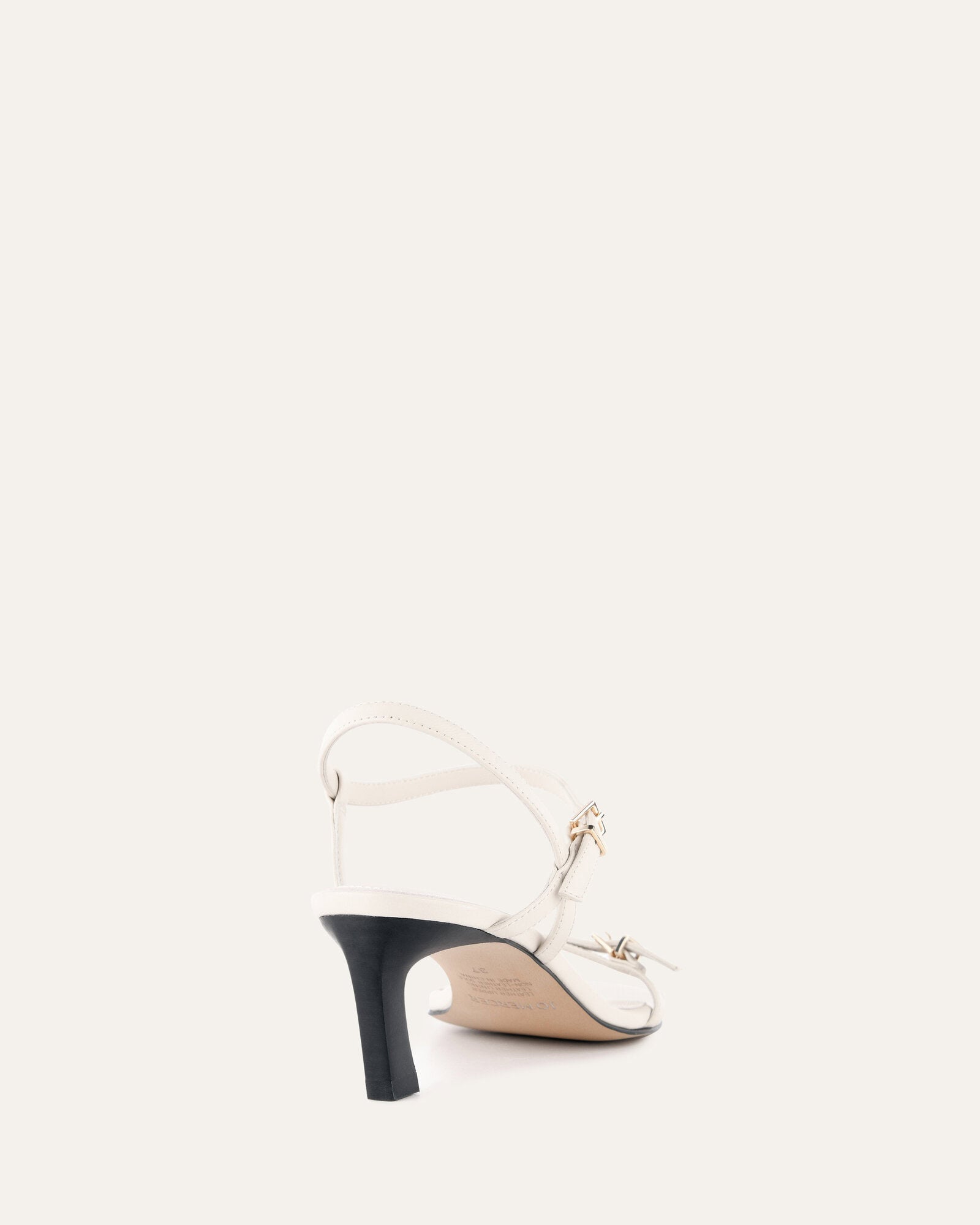 Gianni Women's Mid Heel Sandals - Off White Genuine Leather Comfortable Dress Shoes for Weddings, Parties & Summer Outfits