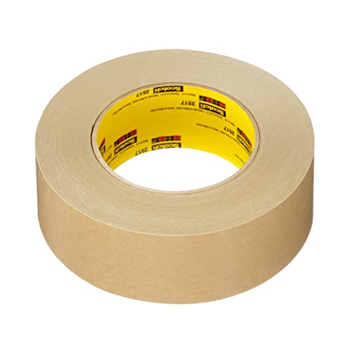 3M Flatback Tape 2517 - General Purpose Kraft Paper Tape with Immediate Tack, Hand Tearable & Easy Removal - 48mm x 55m (6.5 mil) - 24 Rolls/Case - Ideal for Packaging, Shipping & Office Use