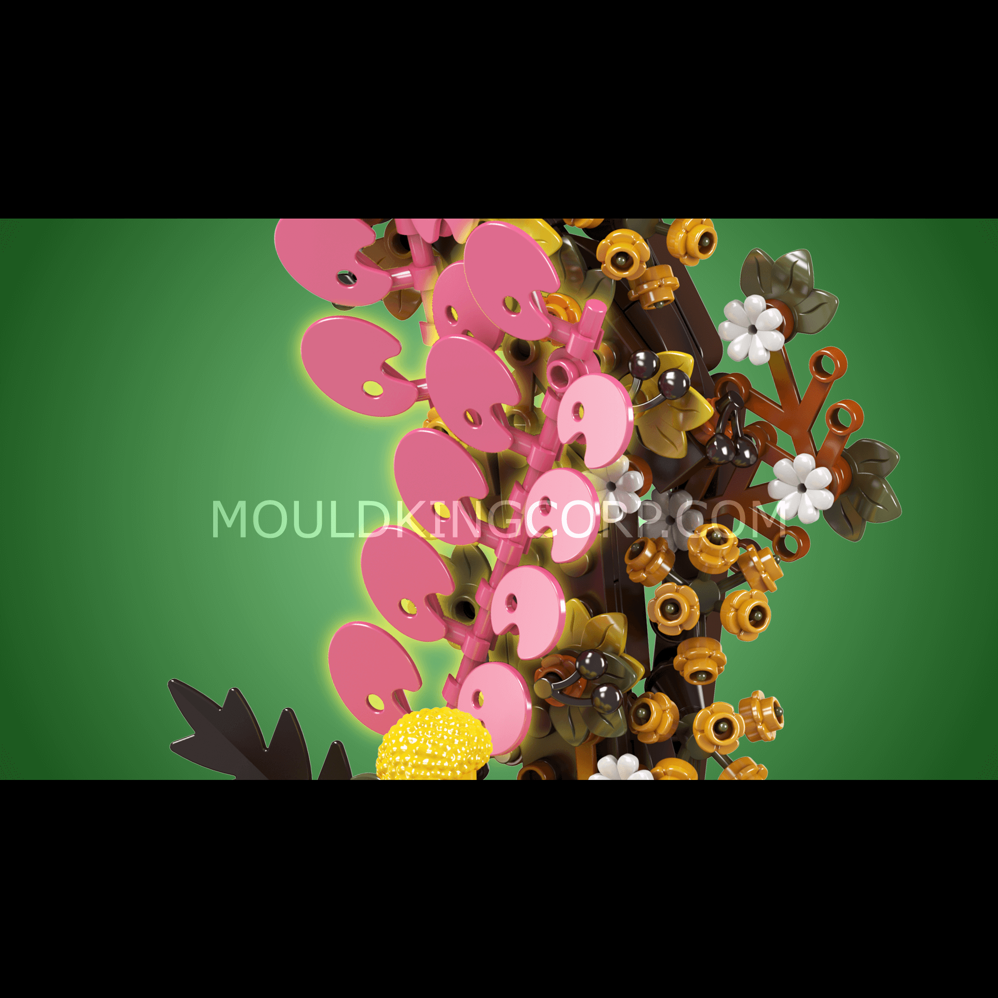 Mould King 10074 Christmas Dried Flower Wreath Building Set - 1,038 PCS DIY Holiday Home Decor for Christmas Tree, Fireplace & Front Door Decoration