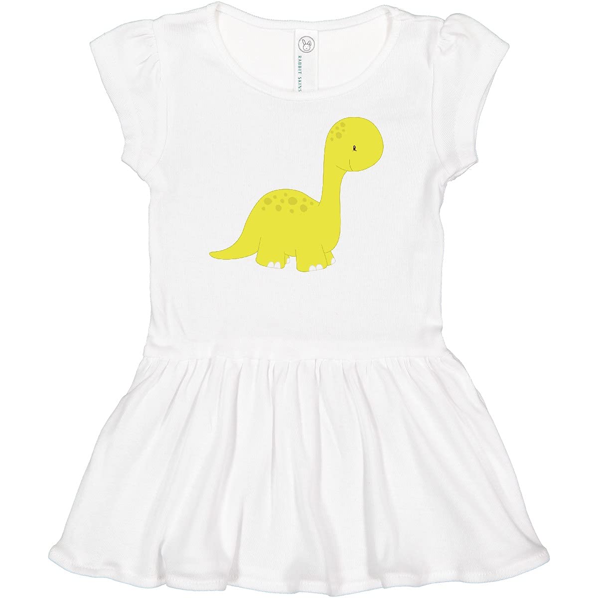 Inktastic Adorable Cute Dinosaur Print Baby Dress - Soft Brontosaurus Dino Outfit for Infants & Toddlers - Perfect for Playdates, Birthday Parties & Photo Shoots