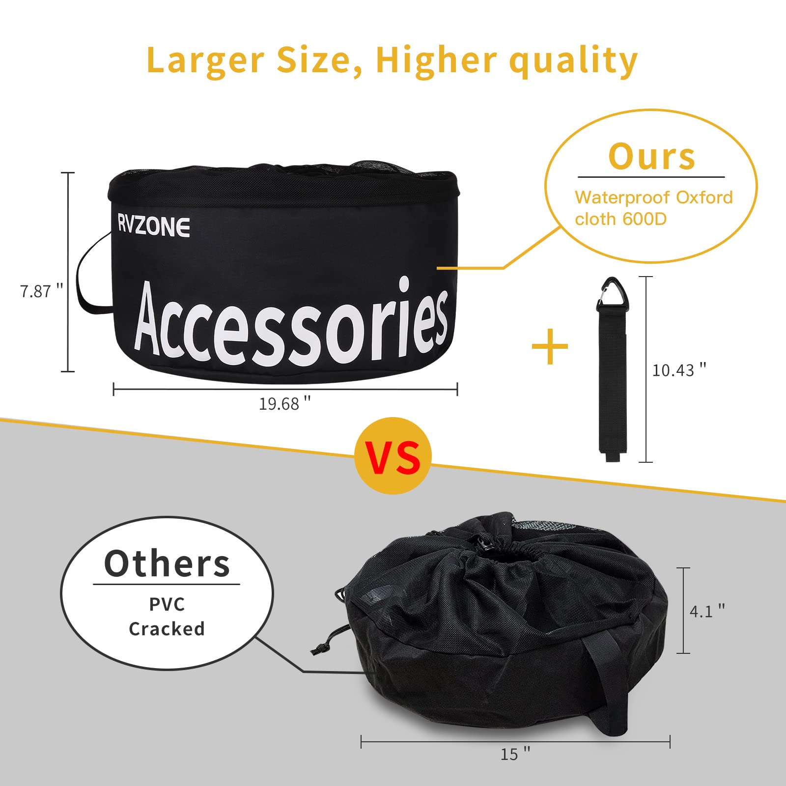 Waterproof RV Hose Storage Bag - Organizer for Sewer, Water & Cords - Camping Accessories