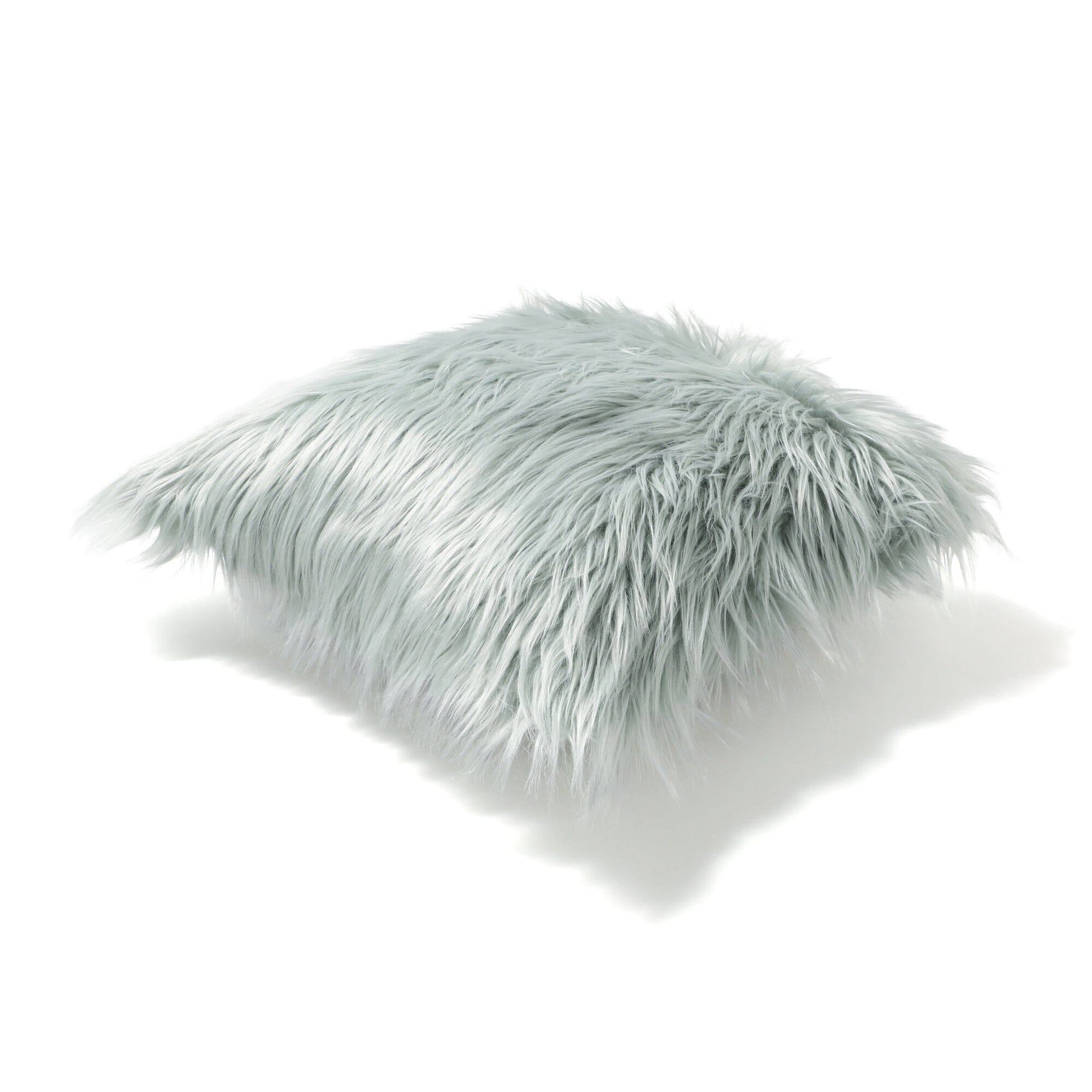 Premium Faux Fur Cushion Cover 18x18 Inches - Soft Light Green Decorative Pillow Case for Sofa, Bed, Chair - Cozy Home & Office Decor
