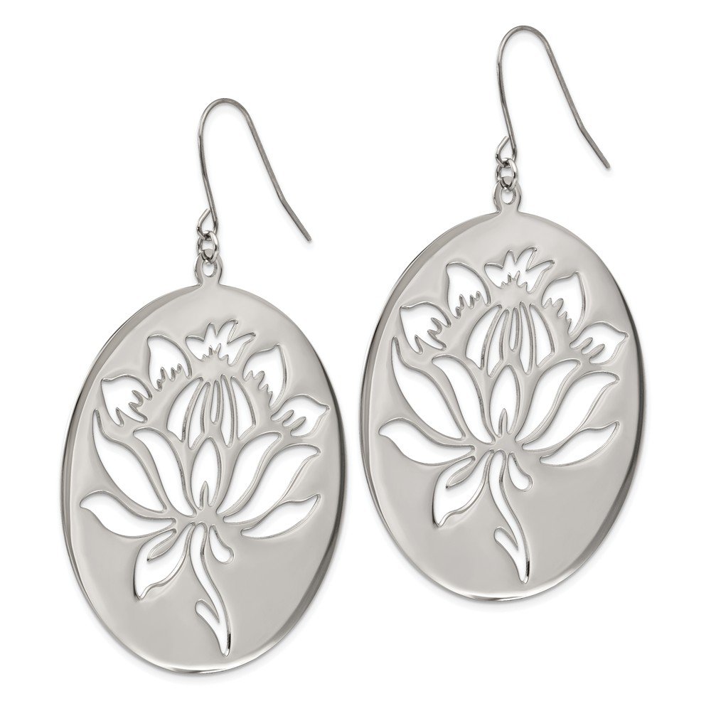 Stainless Steel Floral Cutout Dangle Earrings for Women - Elegant Boho Chic Jewelry for Parties, Weddings & Everyday Wear