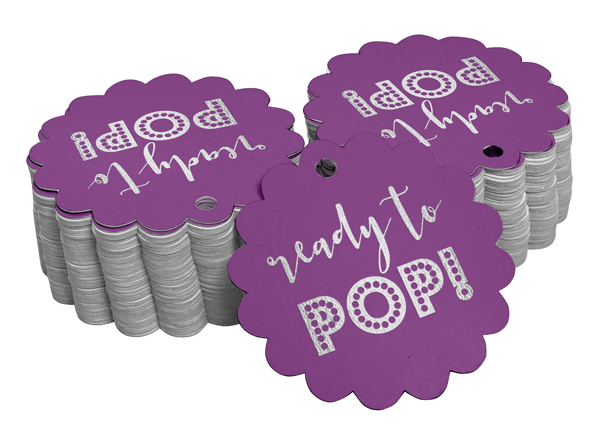 50pcs Silver Foil Baby Shower Favor Tags - Elegant Ready-to-Pop Hang Tags for Gift Wrapping, Party Decorations & Wedding Favors