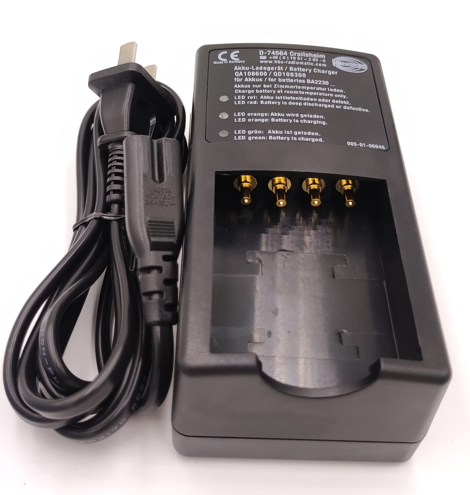 110V-220V Universal HBC Battery Charger for BA223030 & D-74564 - Fast Charging, Compatible with QA108600 & QD108300 Models - Perfect for Home, Workshop, and Industrial Use