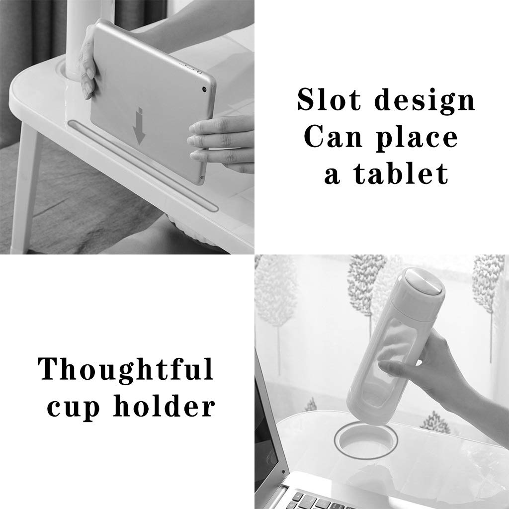 Purple Foldable Home Office Desk for Small Spaces & Bedrooms - Easy Setup