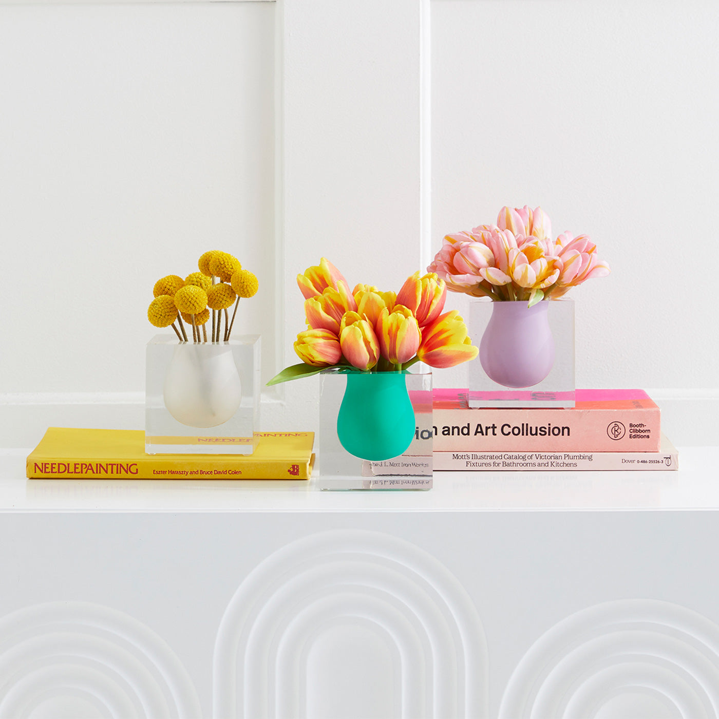 Bel Air Mini Scoop Vase - Small Ceramic Flower Vase for Home Decor, Table Centerpiece, Wedding & Party Decorations - Perfect for Fresh Flowers, Succulents and DIY Arrangements