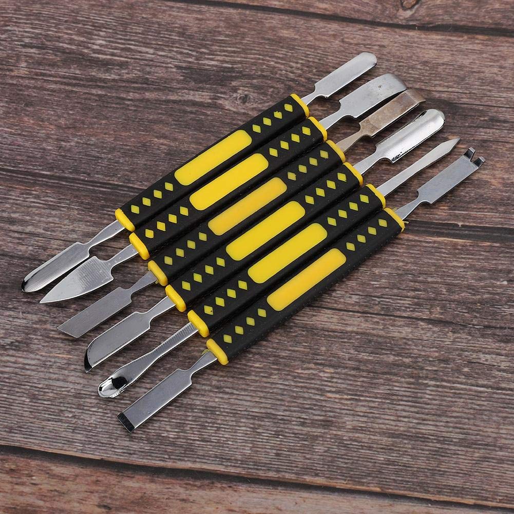 6-Piece Stainless Steel Pry Tool Repair Kit with Anti-Slip Handle - Dual-End Spudger for iPhone, Laptop, Tablet, Watch & Electronics Repair | Perfect for DIY Fixes & Professional Tech Maintenance