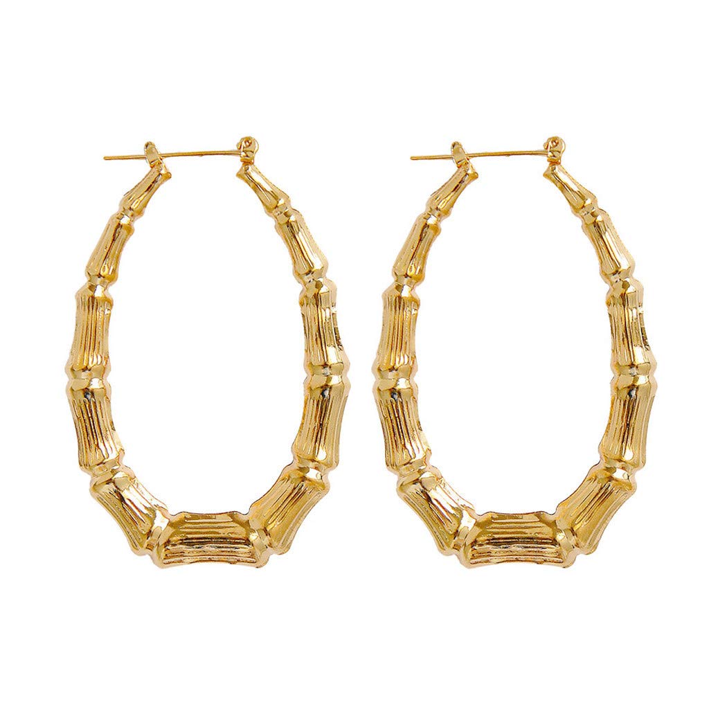 Stylish Gold Hoop Earrings for Women - Trendy Lantern Design, Tapered Slub Alloy Studs - Perfect for Parties, Work & Everyday Wear