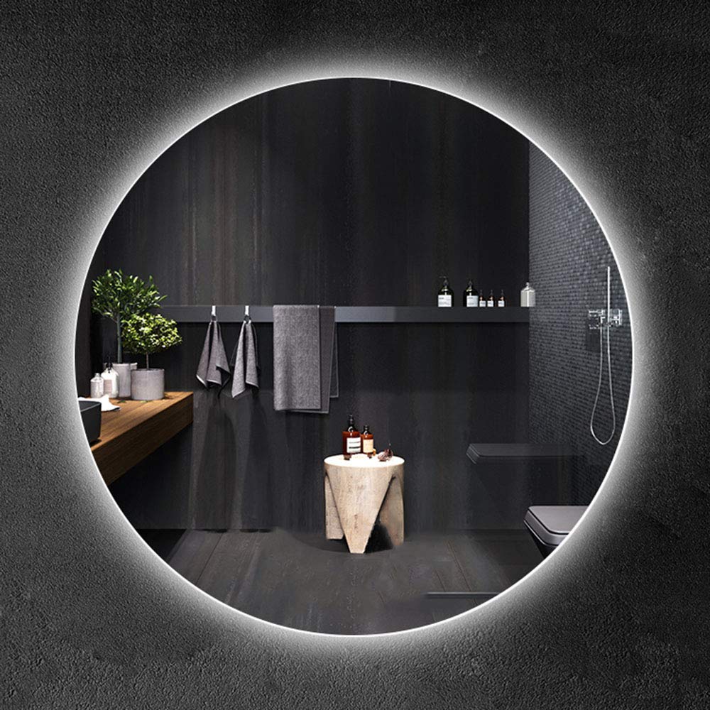 LED Backlit Bathroom Mirror - Frameless Round Vanity Mirror with Illumination (50/60/70/80/90cm) - Perfect for Makeup, Shaving & Modern Bathroom Decor