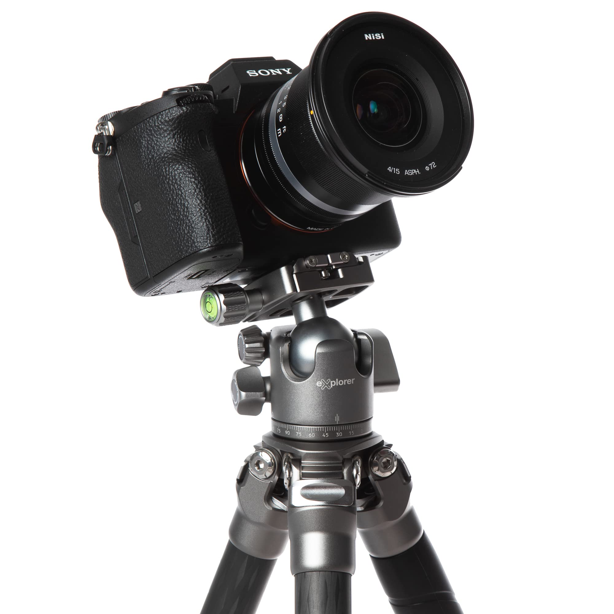 Explorer EX-EXP Expedition 4-Section Carbon Fiber Travel Tripod & Monopod with BX-33 Ball Head - Lightweight Compact Camera Stand for Travel Photography, Hiking & Outdoor Adventures