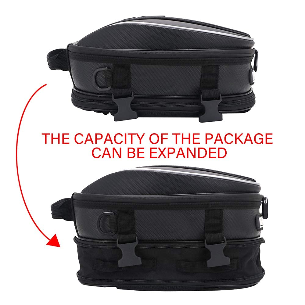 **Waterproof Motorcycle Tail Bag - Dual Seat Saddle Backpack for Travel & Commuting - Durable Luggage Storage with Multiple Pockets (Red) - Perfect for Road Trips, Daily Rides & Adventure Tours**