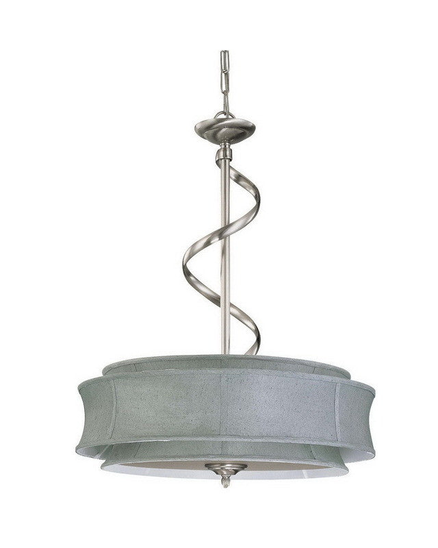 Nuvo Lighting 60 3872 Darwin Collection 3-Light Energy Star Certified GU24 Fluorescent Pendant Chandelier - Brushed Nickel Finish for Kitchen Island, Dining Room & Modern Home Decor