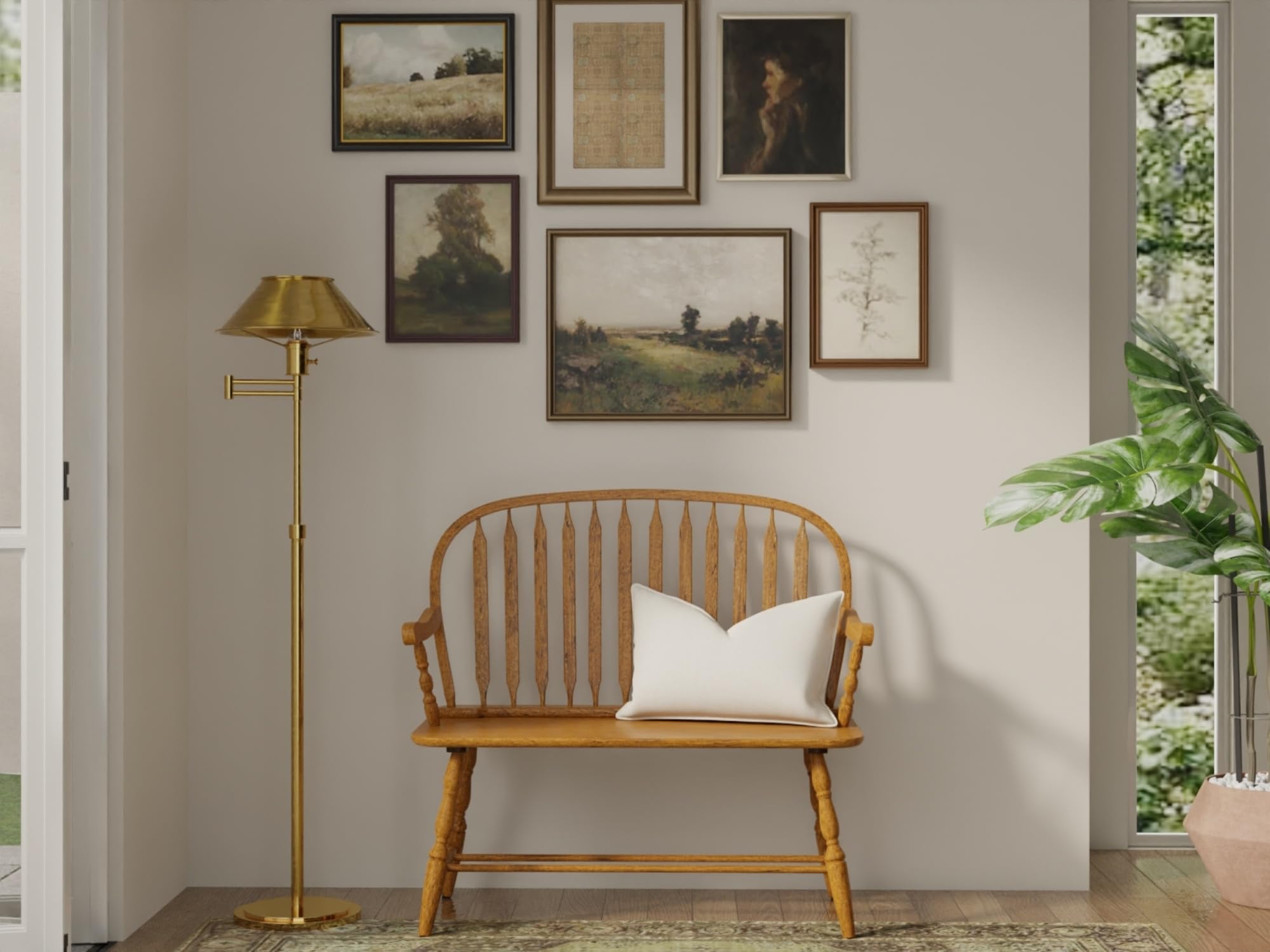 American Oak Windsor Living Room Bench - Stylish & Durable Seating for Living Rooms, Entryways & Bedrooms