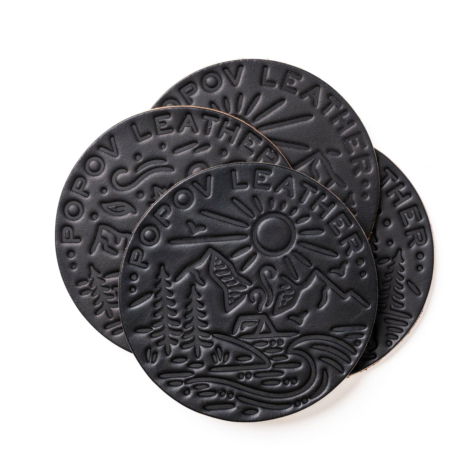 4-Pack Premium Leather Coasters Set - Elegant Drink Coasters for All Seasons | Perfect for Home, Office, Bar & Dining Table Protection