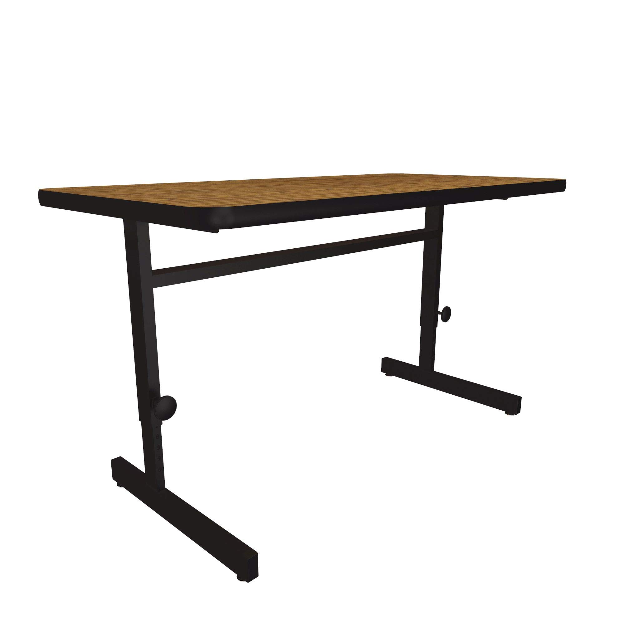 Correll 24x48 Inch Adjustable Height Training & Computer Desk with Medium Oak Melamine Top - Steel Frame Workstation for Office, Home & Gaming (CSA2448M-06) | Ergonomic Standing Desk for Work, Study & Online Classes