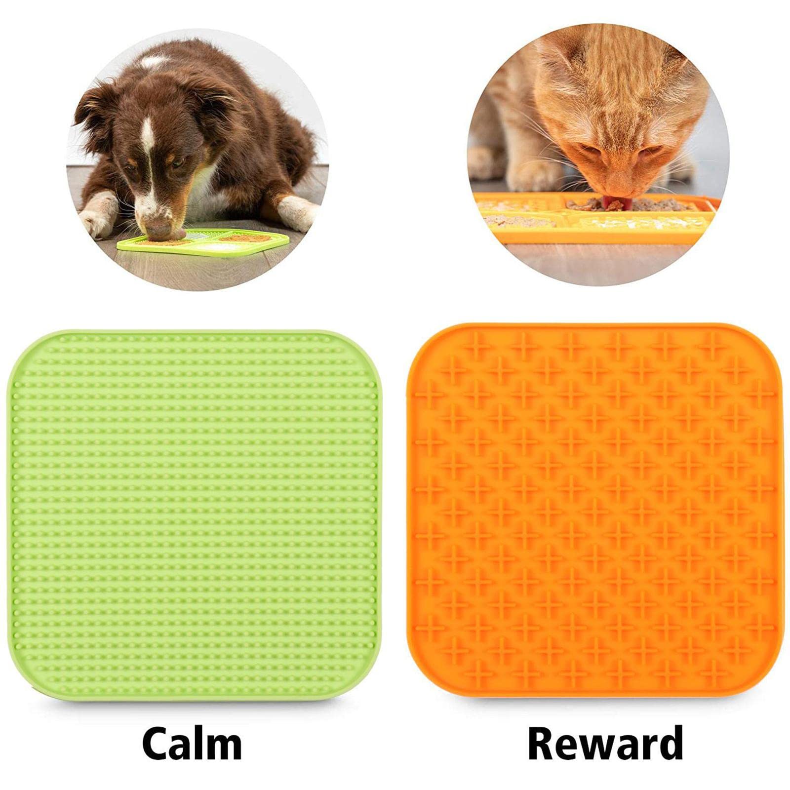 UJEAVETTE® Slow Feeder Dog Lick Mat - Fun Interactive Puzzle Toy for Dogs, Alternative to Snuffle Mat & Dog Bowl - Green - Perfect for Mealtime Enrichment, Anxiety Relief & Boredom Buster for Pets