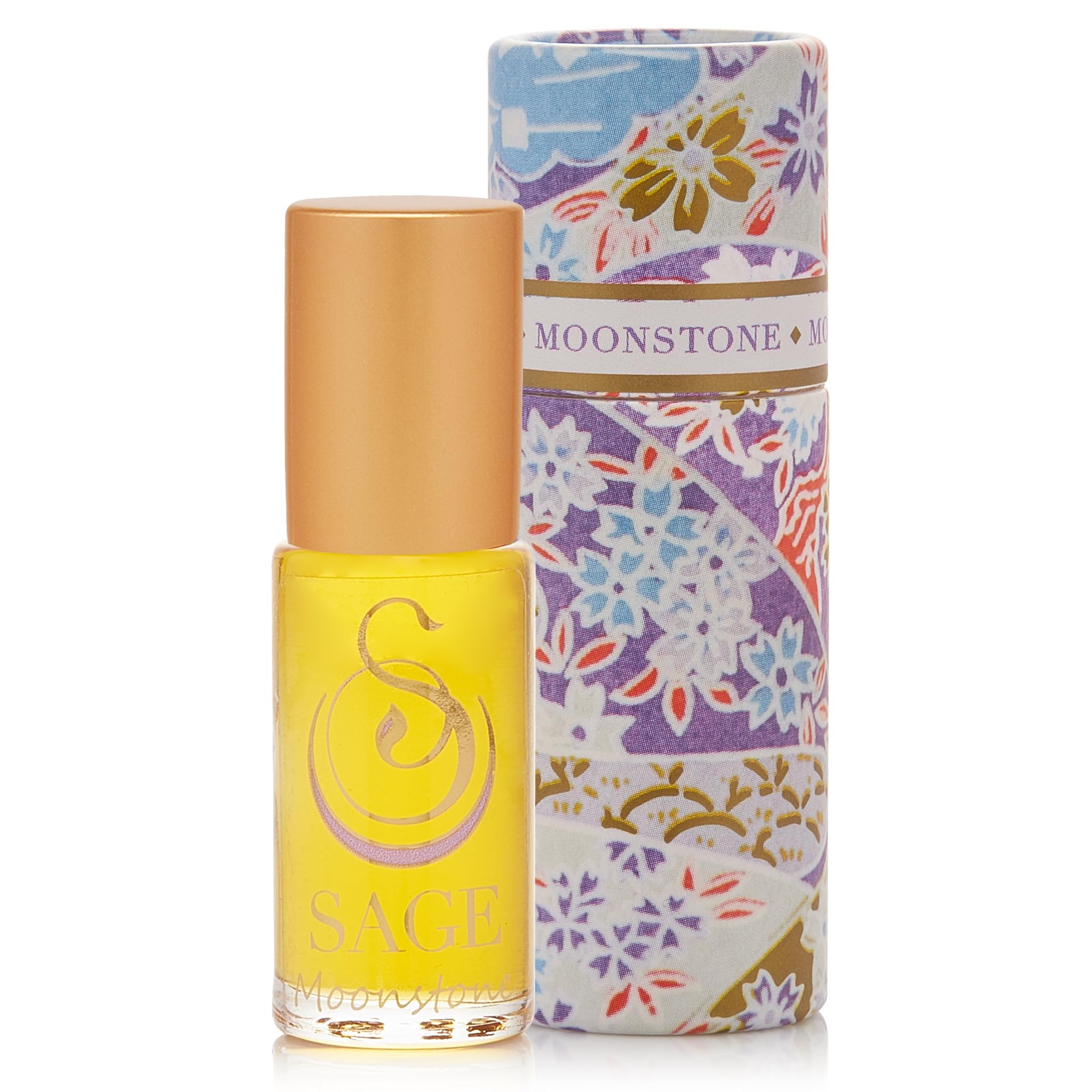 Moonstone Perfume Oil Roll-On by Sage - 1/8 oz Vegan & Cruelty-Free Floral Scent with Gardenia, Paperwhites & Stargazer Lily | Natural Aromatherapy for Women, Daily Wear & Special Occasions